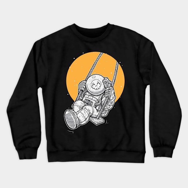 Happy Skull Astronaut Crewneck Sweatshirt by TomCage